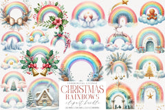 Christmas Pastel Rainbow Clipart Bundle - CraftNest - Digital Crafting and Art