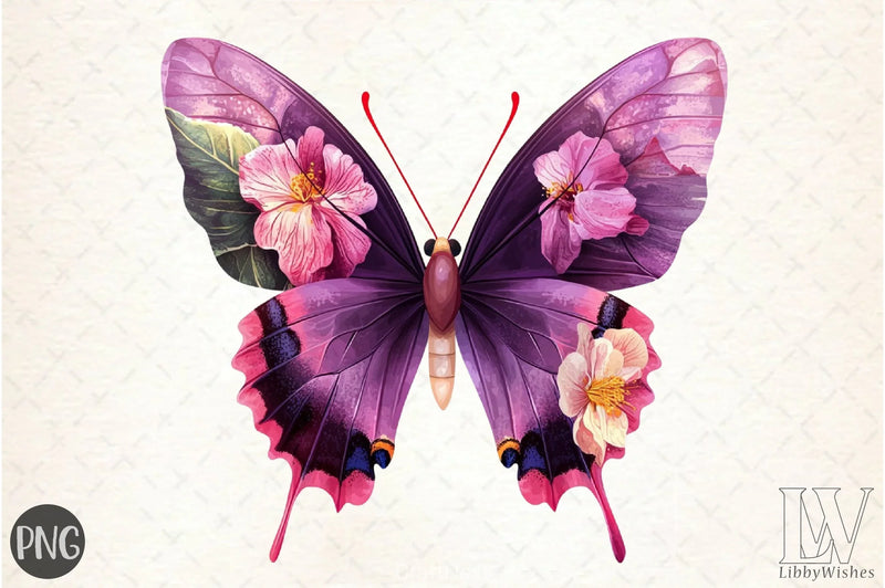 Purple Butterfly Clipart Bundle - CraftNest - Digital Crafting and Art