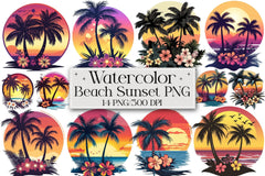 Beach Sunset Clipart Bundle - CraftNest - Digital Crafting and Art