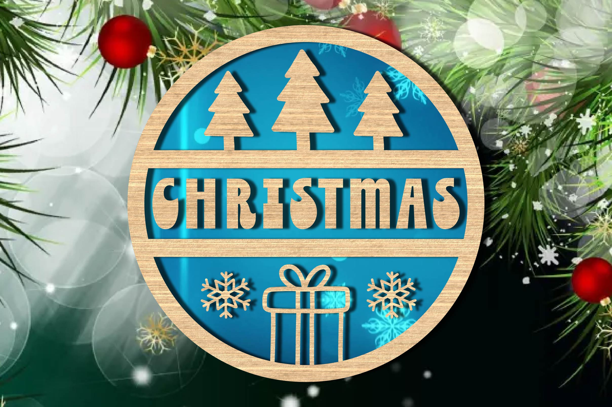 Christmas Ornament Cuttable Design Clipart Bundle
