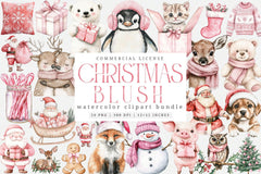 Blush Christmas Clipart Bundle - CraftNest - Digital Crafting and Art