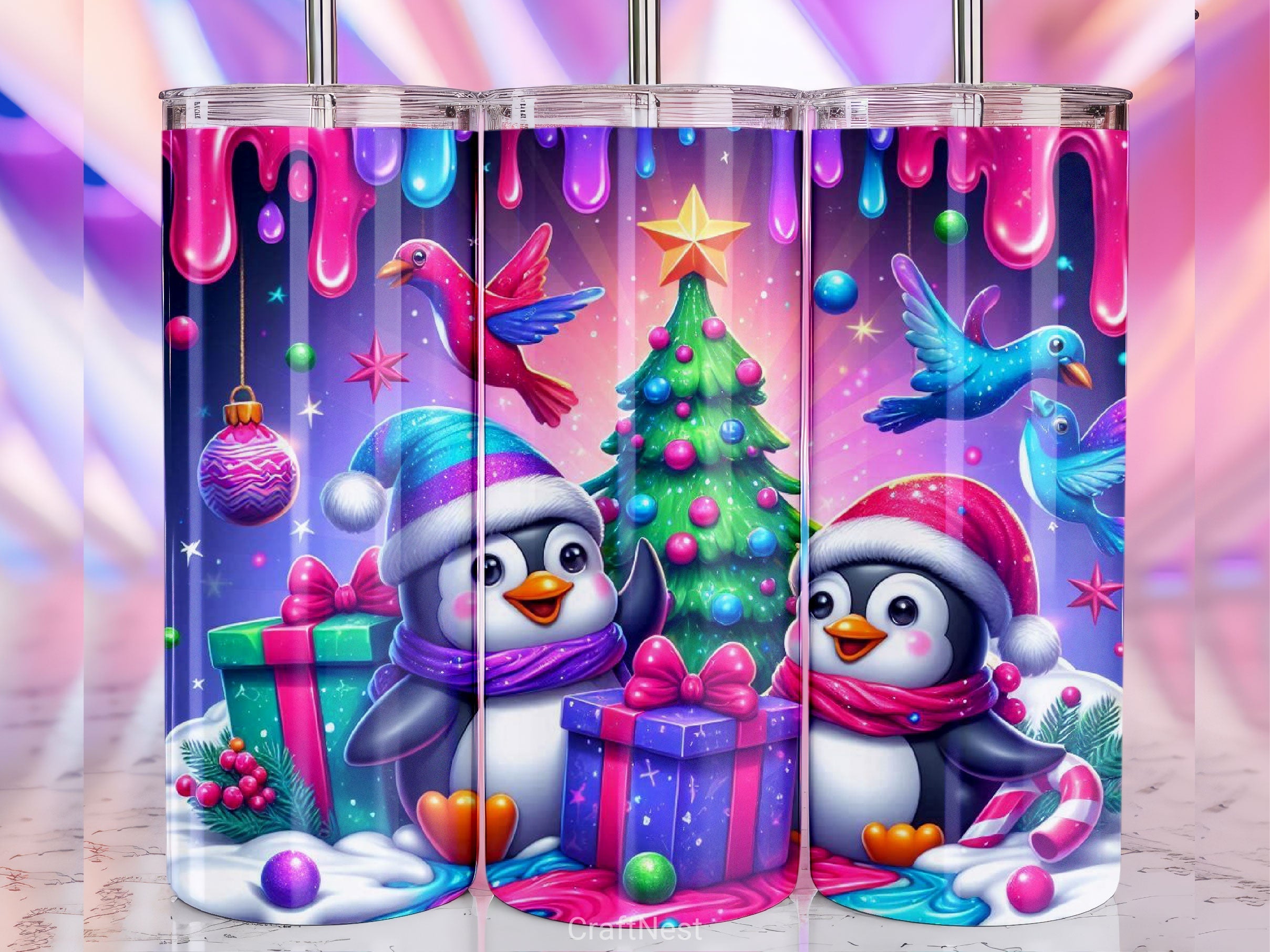 Christmas Penguin Tumbler Wrap Bundle 1