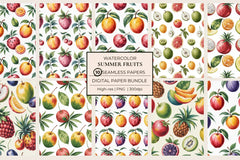 Summer Fruits Seamless Papers - CraftNest - Digital Crafting and Art