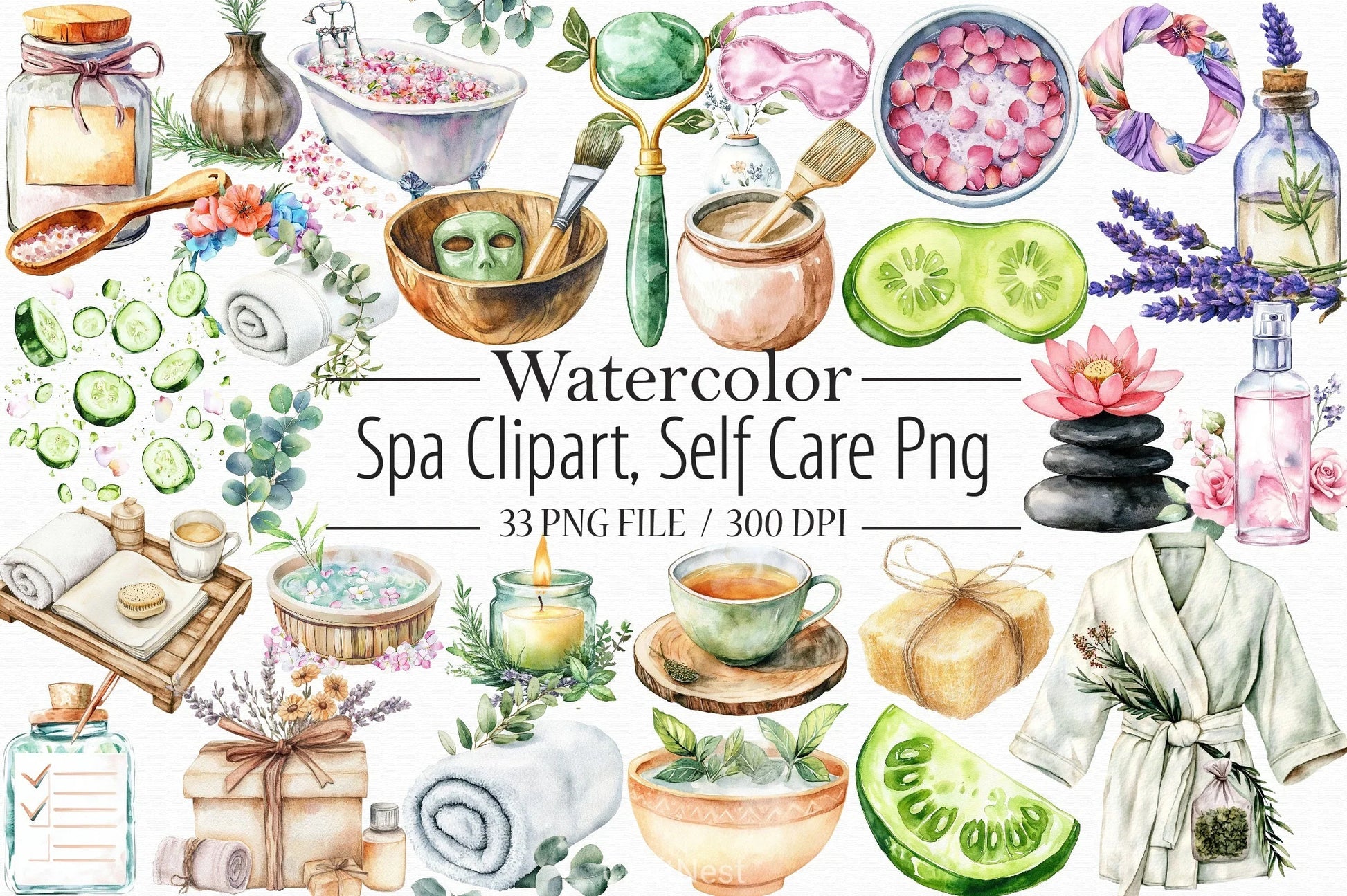 Spa Self Care Clipart Bundle - CraftNest - Digital Crafting and Art