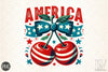 4th of July Coquette Cherry Clipart Bundle