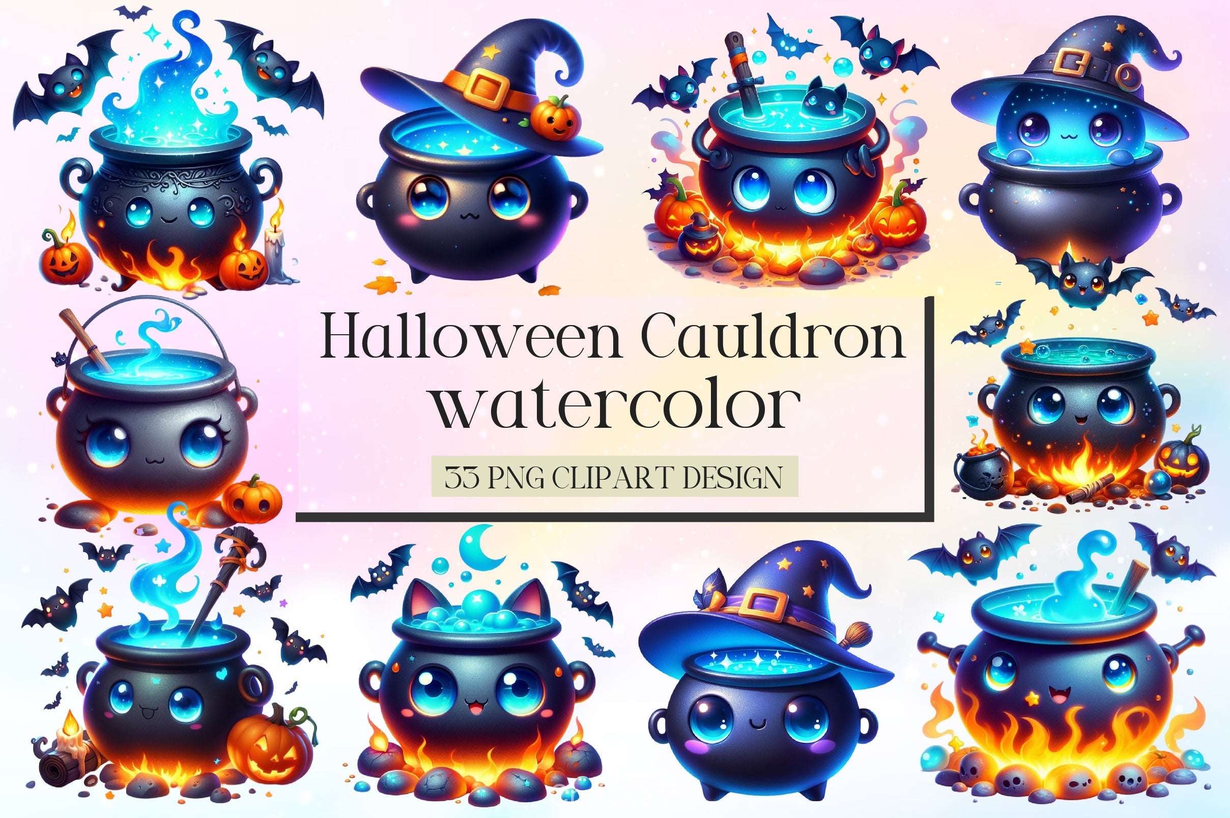 Halloween Cauldron Clipart Bundle 2