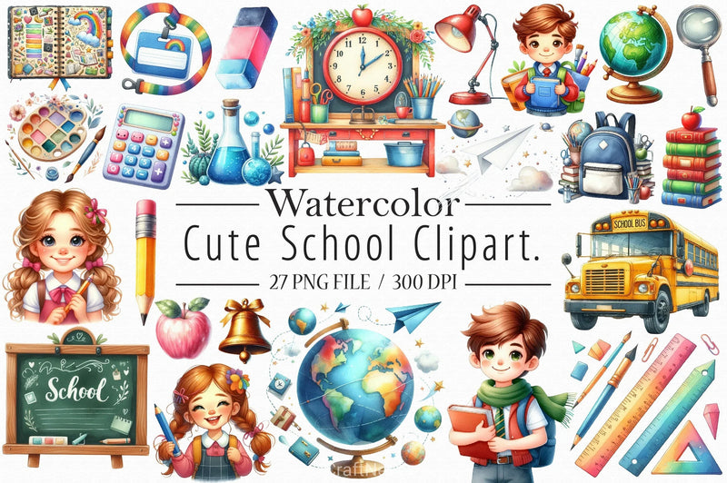 School Clipart Bundle - CraftNest - Digital Crafting and Art