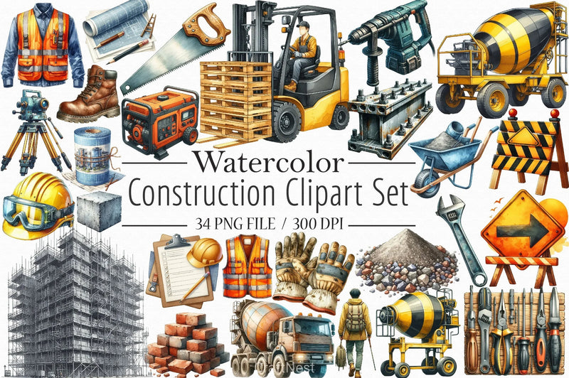 Construction Clipart Bundle 3 - CraftNest - Digital Crafting and Art