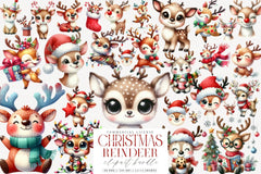 Quirky Christmas Reindeer Clipart Bundle 25 - CraftNest - Digital Crafting and Art