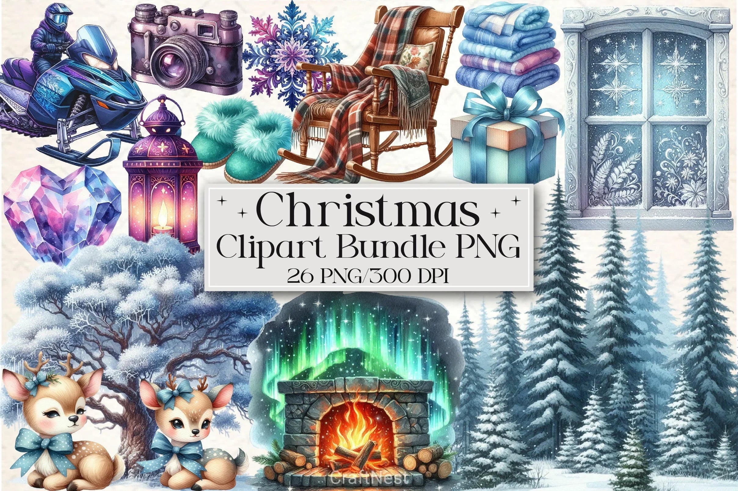 Christmas Clipart Bundle 3 - CraftNest - Digital Crafting and Art
