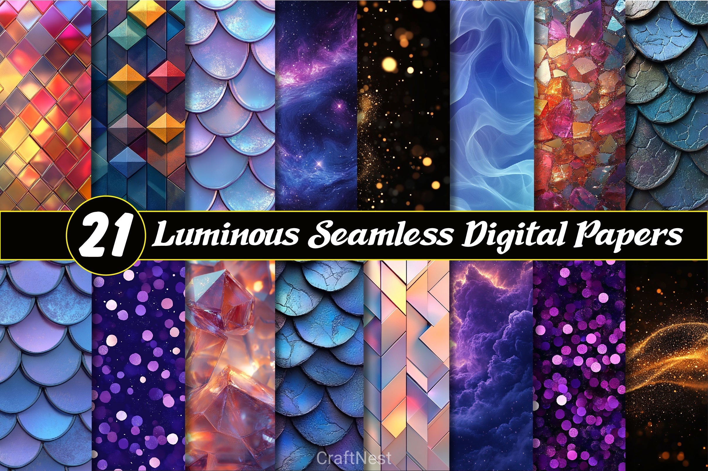 Luminous Purple Seamless Digital Papers