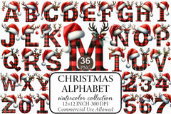 Christmas Alphabet Clipart Bundle 3 - CraftNest - Digital Crafting and Art