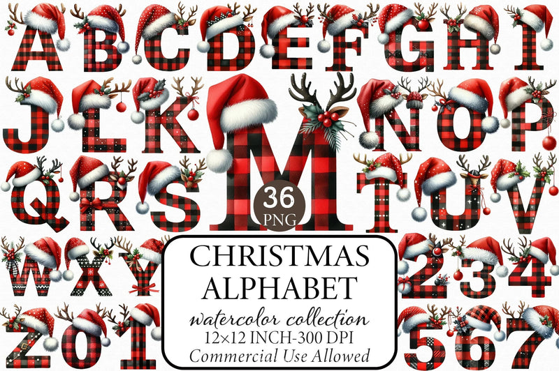 Christmas Alphabet Clipart Bundle 3 - CraftNest - Digital Crafting and Art