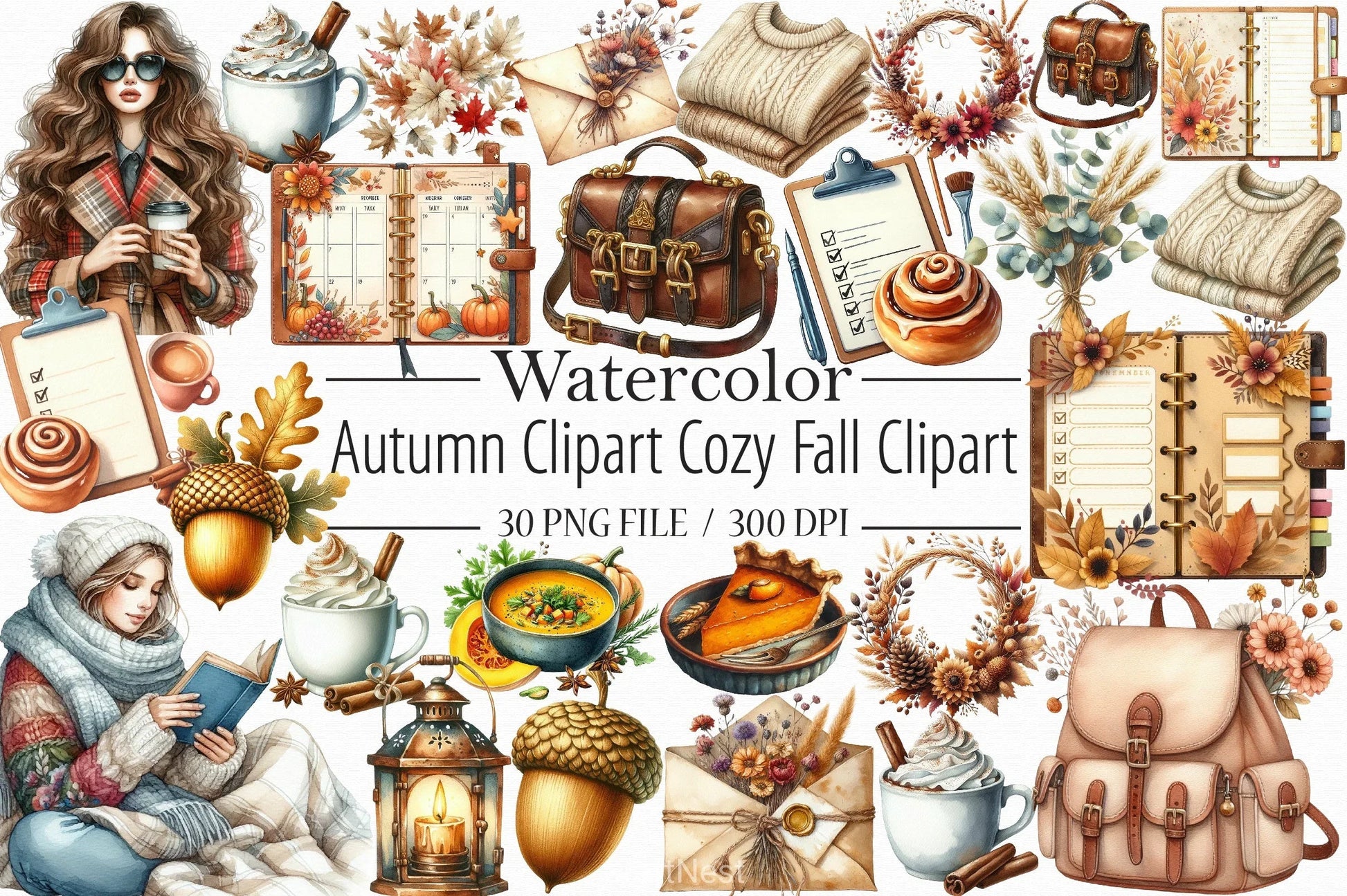Autumn Cozy Fall Clipart Bundle 5 - CraftNest - Digital Crafting and Art