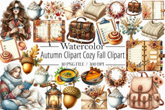 Autumn Cozy Fall Clipart Bundle 5 - CraftNest - Digital Crafting and Art