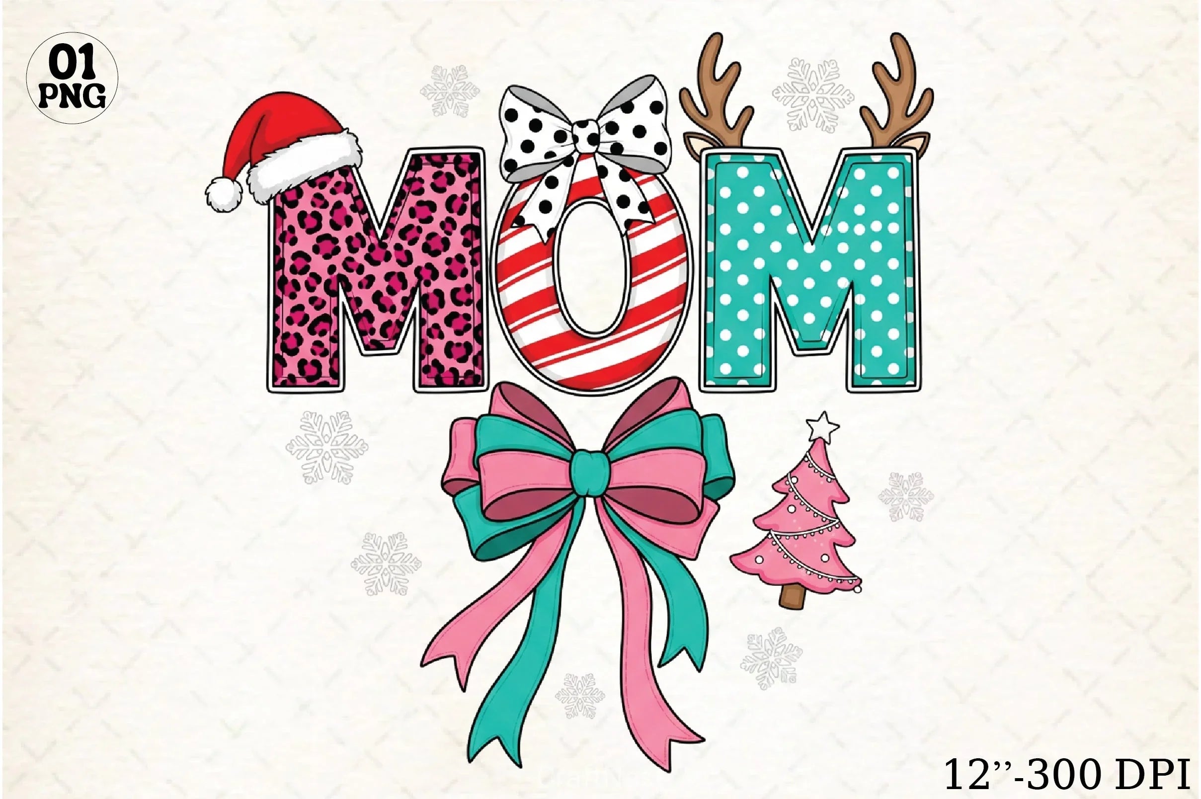 Christmas Mom Coquette Clipart Bundle 1 - CraftNest - Digital Crafting and Art