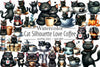 Cat Silhouette Coffee Clipart Bundle