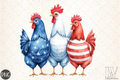 Patriotic USA Chicken Clipart Bundle - CraftNest - Digital Crafting and Art