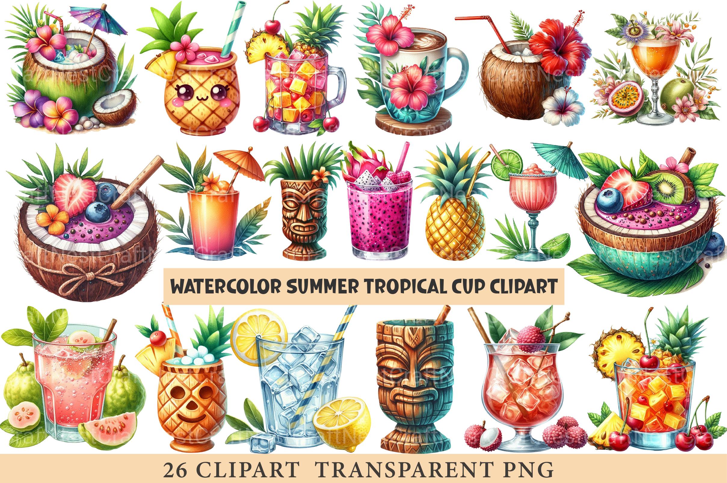 Summer Tropical Cup Clipart