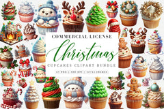 Christmas Cupcake Clipart Bundle 3 - CraftNest - Digital Crafting and Art