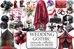 Gothic Wedding Clipart Bundle - CraftNest - Digital Crafting and Art