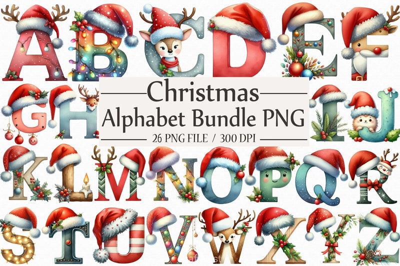 Christmas Alphabet Clipart Bundle 2 - CraftNest - Digital Crafting and Art