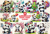 Spring Panda Clipart Bundle