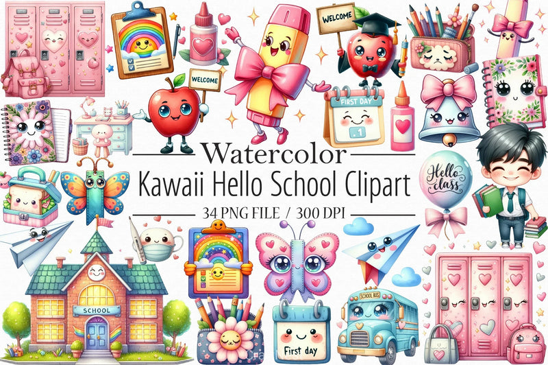 Kawaii School Clipart Bundle 5 - CraftNest - Digital Crafting and Art
