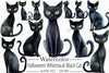 Halloween Black Cat Clipart Bundle