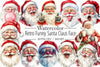 Retro Santa Claus Face Clipart Bundle