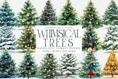 Whimsical Christmas Tree Clipart Bundle - CraftNest - Digital Crafting and Art