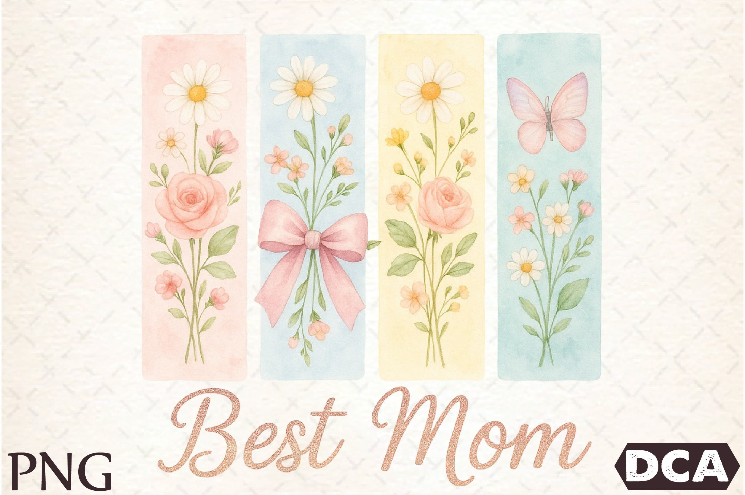 Brushstroke Best Mom Clipart Bundle