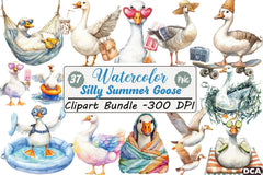 Silly Summer Goose Clipart Bundle - CraftNest - Digital Crafting and Art
