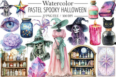 Pastel Spooky Halloween Clipart Bundle - CraftNest - Digital Crafting and Art