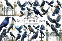 Gothic Raven Clipart Bundle - CraftNest - Digital Crafting and Art
