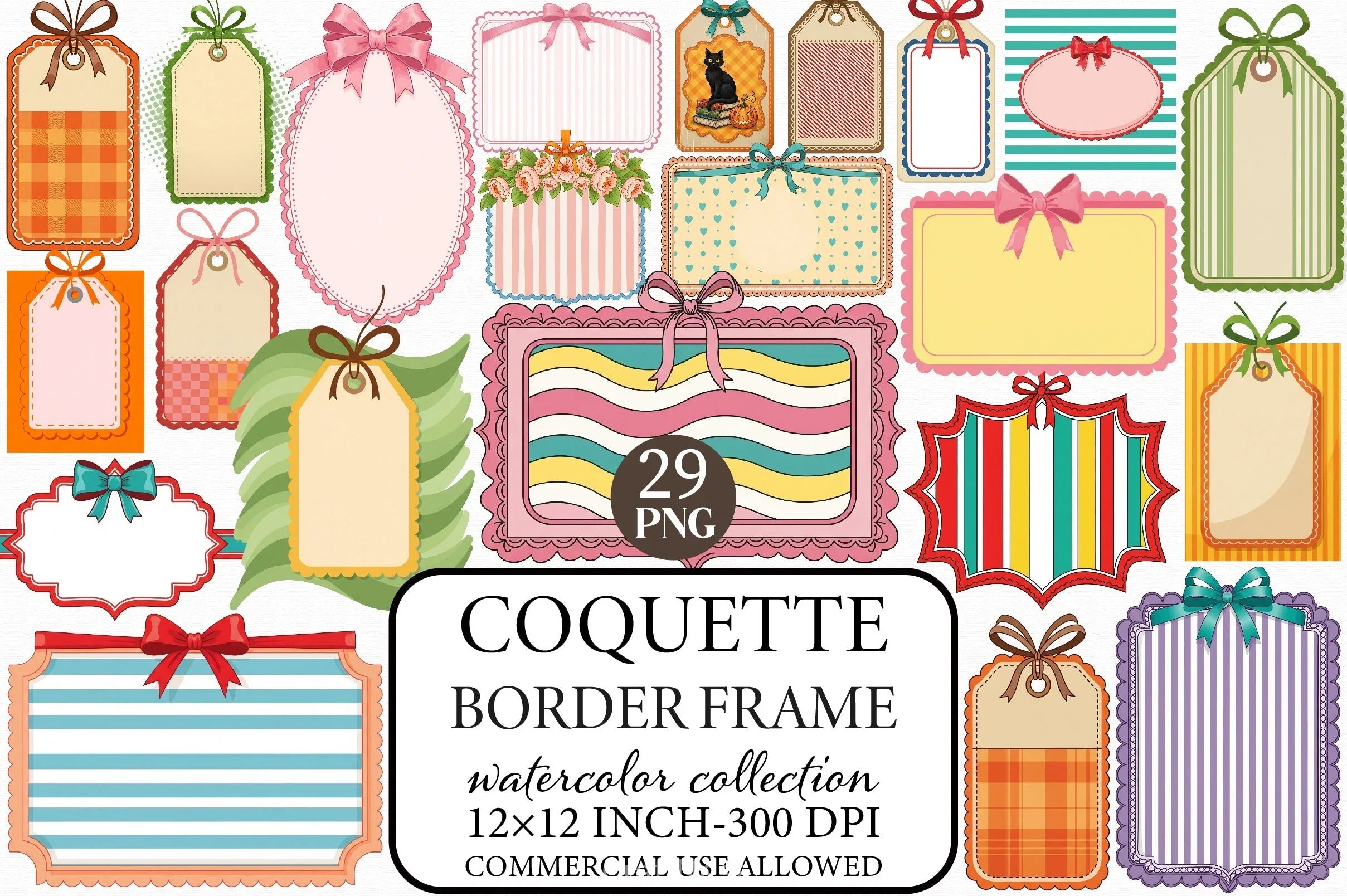 Coquette Border Frame Clipart Bundle - CraftNest - Digital Crafting and Art