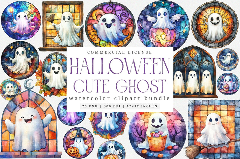 Cute Ghost Ornament Clipart Bundle - CraftNest - Digital Crafting and Art