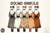Vintage Halloween Squad Ghouls Clipart Bundle