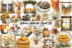 Autumn Set Clipart Bundle - CraftNest - Digital Crafting and Art