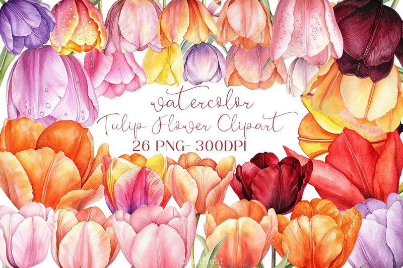Tulip Flower Clipart Bundle 5 - CraftNest - Digital Crafting and Art