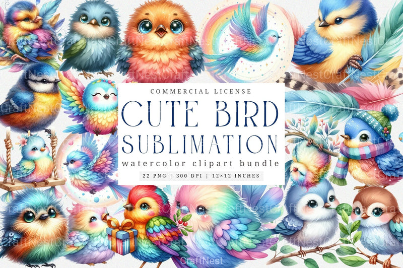Cute Bird Clipart Bundle - CraftNest - Digital Crafting and Art