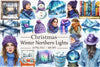 Cozy Winter Northern Lights Clipart Bundle