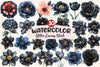 Glitter Luxury Black Spring Flower Clipart Bundle 2