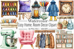 Cozy Home Decor Clipart Bundle - CraftNest - Digital Crafting and Art