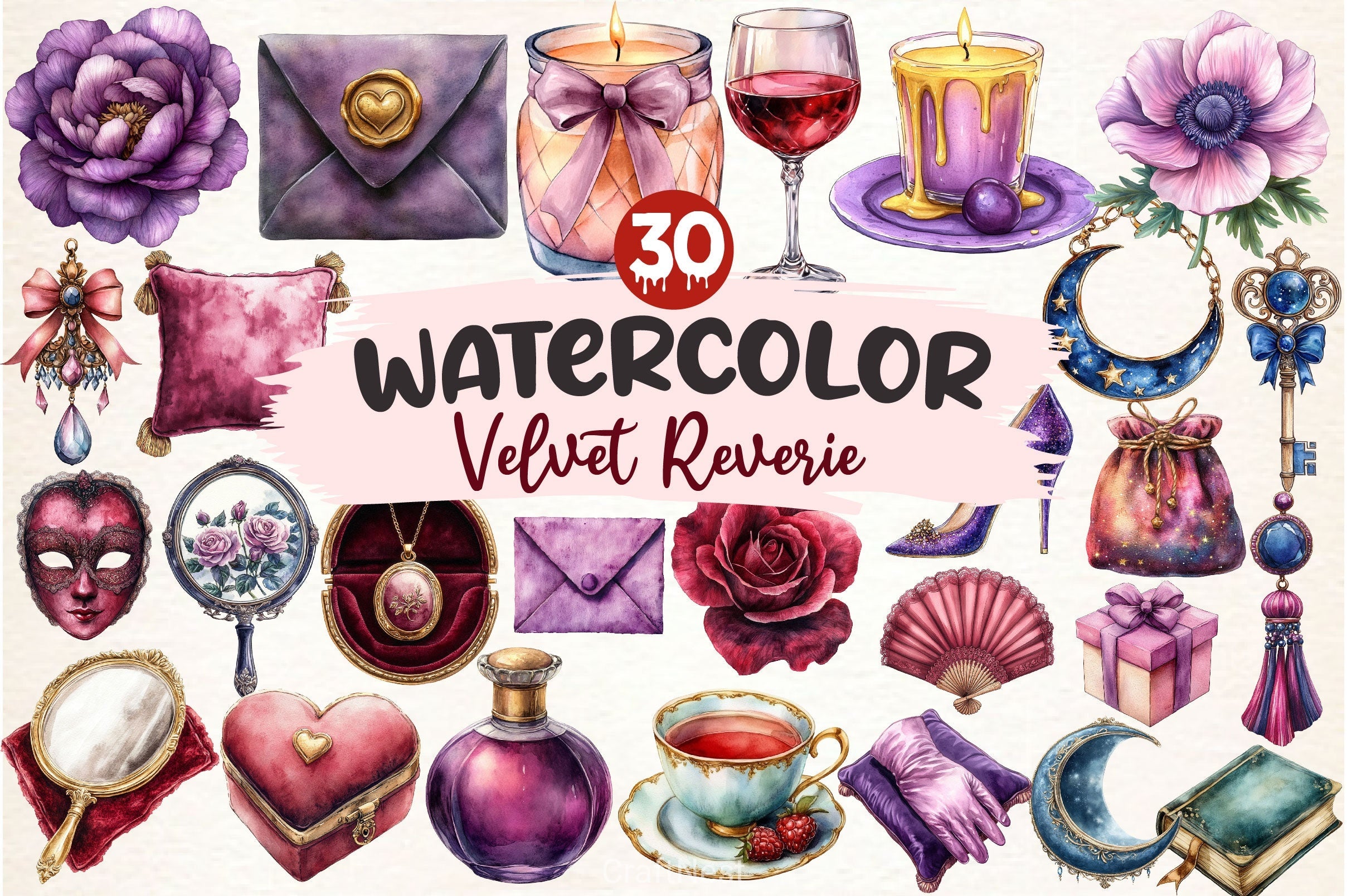 Velvet Reverie Clipart Bundle