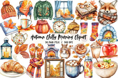 Autumn Chilly Morning Clipart Bundle - CraftNest - Digital Crafting and Art