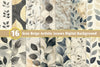 Gray Beige Artistic Leaves Digital Background Clipart Bundle