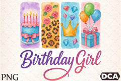 Brushstroke Birthday Girl Clipart Bundle - CraftNest - Digital Crafting and Art