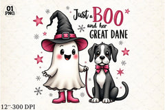 Retro Ghost Great Dane Halloween Clipart Bundle - CraftNest - Digital Crafting and Art