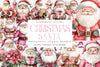 Pink Trendy Christmas Santa Clipart Bundle